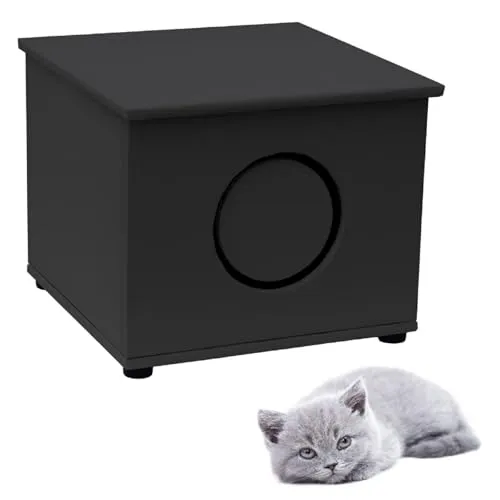 QLS Katzenhaus Draußen - Doppelt Isoliert 40x40 cm - Katzenhäuser & -höhlen, wetterfest und frostbeständig mit doppelter Isolierung für optimalen Schutz im Winter.