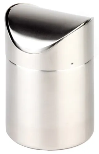 APS Tisch-Abfallbehälter aus Edelstahl matt poliert 1,2 Liter