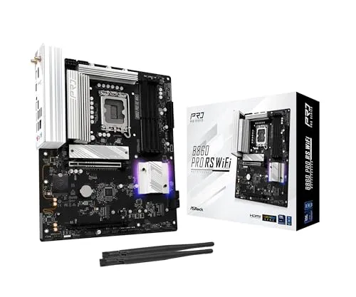 ASRock B860 Pro RS WiFi - Modernes Mainboard für Intel Core Ultra - Mainboard für Intel Core Ultra Prozessoren (LGA1851), mit 10+1+1 Leistungsphasen, PCIe 5.0 und Dual Channel DDR5 Unterstützung für höchste Performance.