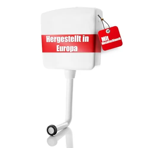 WC Spülkasten Deluxe mit Voll-Metall Schlauch und Messing Anschlüssen