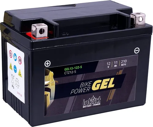 Intact GEL12-12Z-S Bike-Power GEL 11Ah Motorradbatterie (DIN 51120) YTZ12S, YTZ1