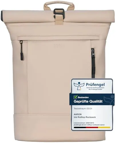 AARON Rolltop Rucksack – Wasserabweisend & Nachhaltig mit Laptopfach