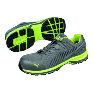 Puma Safety Halbschuh Fuse Motion 2.0 Green Low grau/lime Größe 45 - Halbschuhe mit rutschfester Sohle und atmungsaktivem Obermaterial, ideal für den sicheren Einsatz im Arbeitsumfeld.