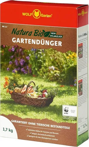 WOLF Gartendünger Biodünger, Natura Bio - NG 1,7 Gartendünger für 25 m², 1-St.