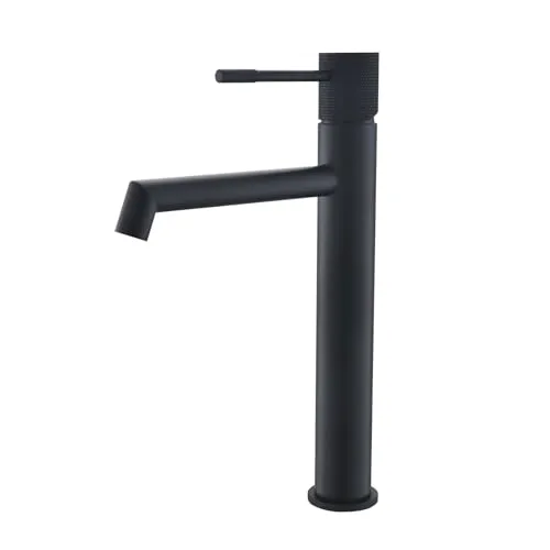 AIMADI Wasserhahn Bad,Einhebelmischer für Bad und Gäste-WC, moderne Badezimmer-Armatur mit Keramik-Kartusche, wassersparend Waschtischarmatur, für alle Waschbecken,schwarz