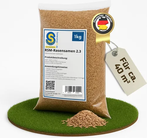 Samenshop24® RSM-Rasensamen 2.3 Gebrauchsrasen Spielrasen 1kg für 40qm