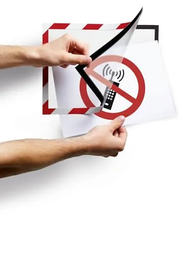 Durable Info-Rahmen Duraframe Security (A4, selbstklebend mit Magnetverschluss) 2 Stück, rot/weiß, 4944132