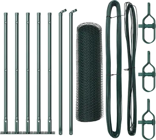 vidaXL Zaun mit Pfosten Grün 0,6 x 10 m PVC-beschichteter Stahl - Gartenzäune für Sicherheit und Stil – dieser robuste Zaun aus PVC-beschichtetem Stahl ist witterungsbeständig, einfach zu montieren und sorgt für eine sichere Abgrenzung deines Gartens oder Terrains.