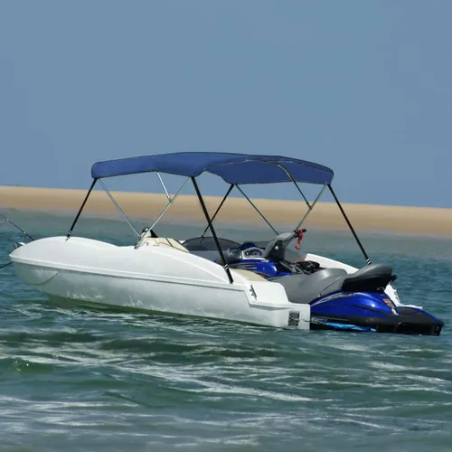 vidaXL 3-Bow Bimini Top Blau 183x196x137 cm von vidaXL