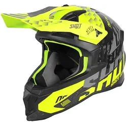 Shot Lite Carbon Rush Motocross Helm - Gelb, Größe XS für Männer - Leichter Motocross Helm mit belüfteter Spitze und robustem PU-Hartlack. Ideal für sicheren Fahrspaß auf der Strecke.