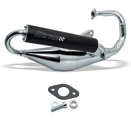 Auspuff Tecnigas Q-TRE Chrom für - mit ABE Peugeot, Buxy, Elyseo, Elystar, Looxor, Speedake, New Vivavity, Vivacity, Speedfight 1, 2, Squab, Splinter, TKR, Trekker, Zenith 50