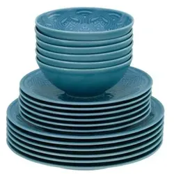 CreaTable 21624 Orient Mandala Geschirrset - 18-teiliges Tafelservice aus hochwertigem Porzellan, spülmaschinen- und mikrowellengeeignet, mit verspieltem Mandala-Dekor für mediterranen Flair.