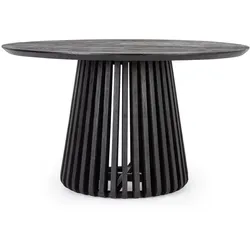 Esstisch Odion aus Mangoholz Ø 130 cm, Schwarz - Eleganter Esstisch aus robustem Mangoholz, ideal für gesellige Zusammenkünfte und stilvolle Essbereiche.