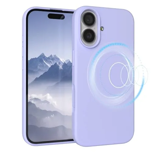 EAZY CASE Magnetische Silikon Hülle für iPhone 17 - MagSafe-kompatibel, Premium-Liquid-Silikon, Stoßfest, Kameraschutz, Mikrofaser-Innenfutter, Slim Cover Handyhülle Bumper - Lavendel Lila