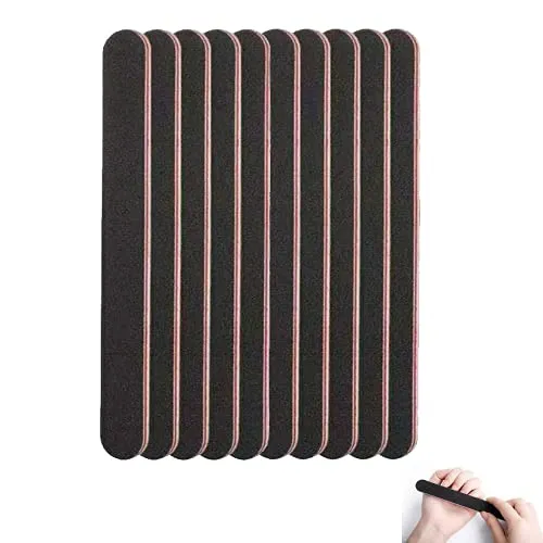 Stück Nagelfeilen, Doppelseitige 100/180 Nägelfeilen für Nägel, Professionelles Nageldateiset fuer Nagelpflege & Styling 10