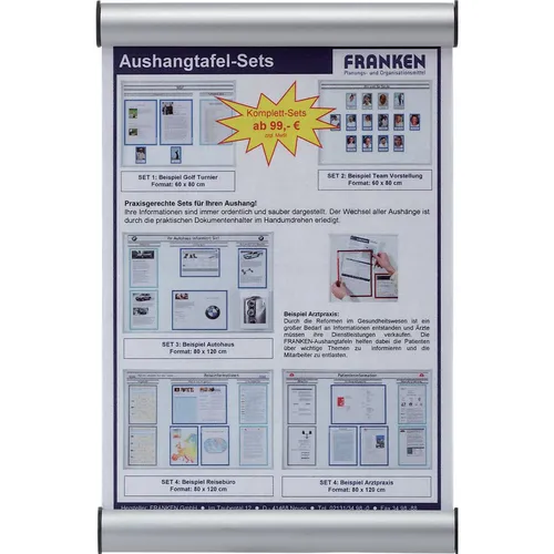 Franken Türschild BS0605 A4, silber, Aluminium von Franken