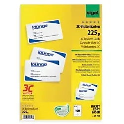 Sigel LP798 Visitenkarten 225 g/m2 Weiß 10 Blatt à 10 Stück