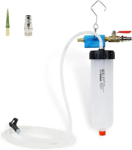 CCLIFE Bremsenentlüftungsgerät mit Vakuumtechnologie - Bremsenentlüfter für Kfz mit 300ml Behälter, ermöglicht einfachen Bremsflüssigkeitswechsel ohne Bodenverschmutzung und ist ideal für Autos und Lkw.