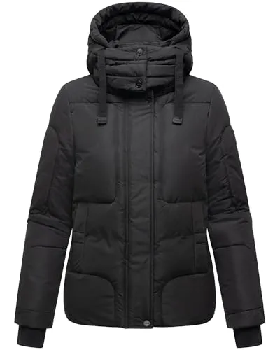 NAVAHOO Zauberlicht 14 Damen Steppjacke, XL, Schwarz - Funktionsjacke für Damen, wasser- und windabweisend, mit kuscheligem Fleece-Futter für optimale Wärme und abnehmbarer Kapuze – ideal für kalte Tage in der Stadt oder Natur.