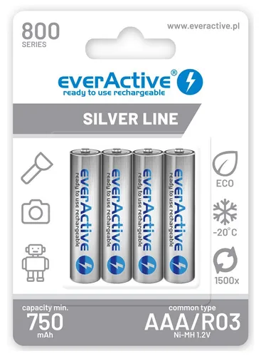 Akkus everActive Ni-MH R03 AAA 800 mAh Silver Line everActive 5902020523710