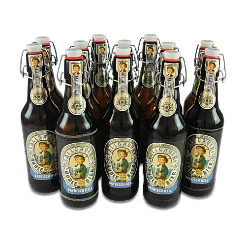 Allgäuer Büble - Helles Bier 12 Flaschen à 0,5 l - Erfrischendes Helles Bier mit 4,7% vol., perfekt für gesellige Anlässe. Aus Deutschland, in praktischer 12er-Packung.