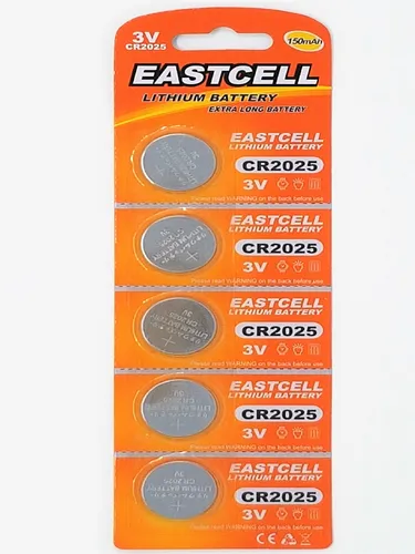 ☀️☀️☀️☀️☀️ 5 x CR2025 3V Lithium Batterie 150 mAh ( 1 Card a 5 Batterien ) EAST