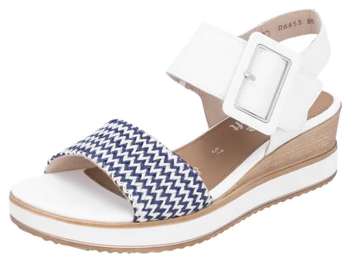 Remonte ELLE-Collection Sandalette, Bequeme Sommerschuhe mit Klettverschluss - Wanderschuhe für Damen, ideal für den Sommer mit gepolstertem Softfußbett und stylishen Zierschnallen für optimalen Tragekomfort.