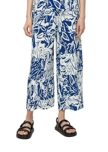 s.Oliver Culotte Hose Relaxed: Plisseefaltenhose in Ozeanblau, Größe 34 - Stylische Culotte Hose mit modischen Plisseefalten, ideal für lässige Looks. Aus 100% Polyester gefertigt, bietet sie hohen Tragekomfort und ist perfekt für den täglichen Einsatz.