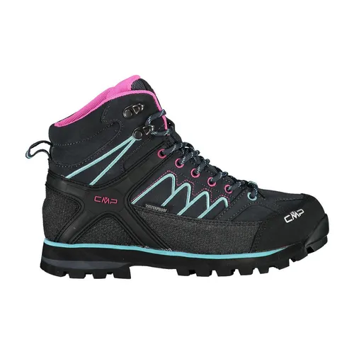 CMP Damen Moon MID WMN Trekking WP Walking Shoe, Antracite-Acqua, 38 EU - Wanderschuhe mit wasserdichtem Obermaterial aus Rauleder und strapazierfähigen Kevlar-Einsätzen für optimalen Schutz bei jedem Wetter.