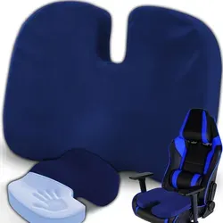 Orthopädisches Sitzkissen Memory Foam für Büro & Auto - Blau - Ergonomisches Sitzkissen aus Memory-Schaum für optimalen Sitzkomfort. Ideal für Büro und Auto, unterstützt die richtige Haltung und sorgt für angenehmes Sitzen ohne Beschwerden.