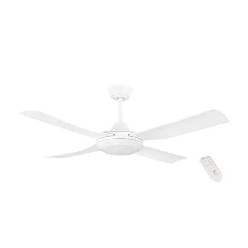 EGLO Deckenventilator Bondi 1, 4 Flügel mit Beleuchtung - Lampen mit Fernbedienung und umkehrbarem Betrieb für Sommer und Winter; dimmbare LED-Beleuchtung in warmweiß und kaltweiß, ideal für Räume von 20-27 qm.