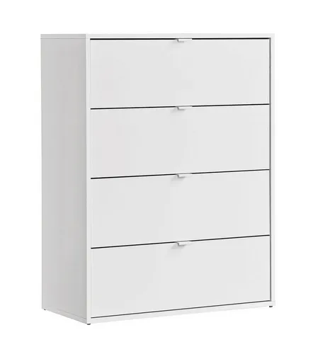 mokebo Kommode 'Die Stilvolle' mit 4 Schubladen - Hochwertige Kommode aus Holz, hergestellt in Deutschland. Zeitloses Design und platzsparend für Schlafzimmer, Flur oder Kinderzimmer.