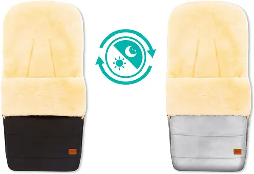Fillikid Winterfußsack Bernina Reflect Lammfell schwarz