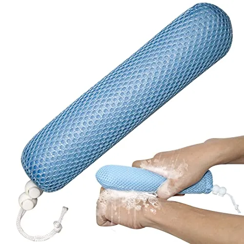 Dusch-Körperbürste, Hautpeeling, gebogen, Rückenscheuerbürste, Massage-Badebürste, extra großer gebogener Griff, kräftiger langer Griff, Rückenreiniger