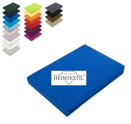 EXKLUSIV HEIMTEXTIL Microfaser Marke Spannbettlaken,100% Polyester, 135 g/m², Öko - Tex Zertifiziert, 90-100 x 200 cm + 30 cm Royalblau