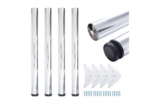 sossai® Tischbein Premium Ø60 mm in Chrom, höhenverstellbar - Tischbeine in hochwertigem Design, höhenverstellbar um +2cm, ideal für individuelle Tischgestaltungen. Leichtes Aluminium sorgt für Stabilität und einfache Montage.