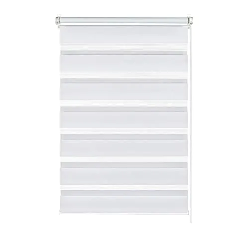 Gardinia EasyFix Doppelrollo weiß 90 x 150 cm - Rollos mit innovativem EasyFix-System, einfach zu montieren und ideal für flexibles Lichtmanagement in jedem Raum.
