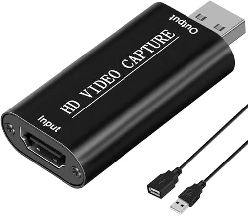 DIGITNOW! HDMI zu USB 2.0 Videoaufnahmekarte, Praktischer Compact Game Capture Card Grabber Für Live-Übertragungen, Konferenzräume, Videoaufnahmen