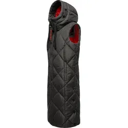 Navahoo Damen Winter Steppweste mit Kapuze in Anthrazit, Gr. XS - Stylische, lange Damen Weste von Navahoo für die kalte Jahreszeit. Die ärmellose Steppjacke bietet hohen Tragekomfort und Bewegungsfreiheit – ideal für Spaziergänge oder Freizeitaktivitäten.