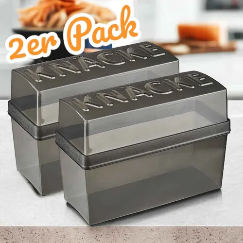 Knäckebrot Dosen 2er Set Knäckebrotdose Knäckebrotbox Aufbewahrungsdosen grau