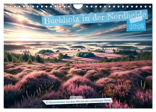Marco Warstat | Kalender Heidevielfalt rund um Buchholz i. d. N. - Kalender mit 14 Seiten, präsentiert beeindruckende KI-Illustrationen der Natur rund um Buchholz in der Nordheide. Ideal für Kunstliebhaber und Naturliebhaber.