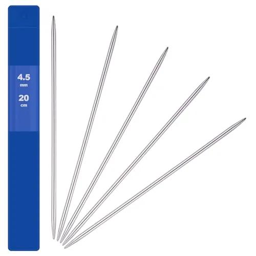 Stück Nadelspiel 4.5 mm Edelstahl Stricknadeln Set Sockennadeln für Mützen Socken Handschuhe Hüte Schals Haustier Pullover Doppelspitzen Knitting Needles,Anfänger,Glatt,Robust und Langlebig 5