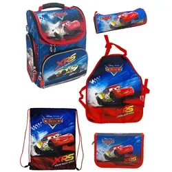 Schulranzen-Set 5-tlg. Cars Schulranzen Federmäppchen Schlamper-Etui Tunrbeutel Malschürze