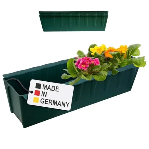 Hossi's Wholesale 2 Euro-Paletten Blumenkästen-Einsätze | 37,3cm Dunkelgrün | Pflanzkasten für Europalette Palette | Balkonkasten | Blumentopf | aus stabilen Kunststoff | Made in Germany
