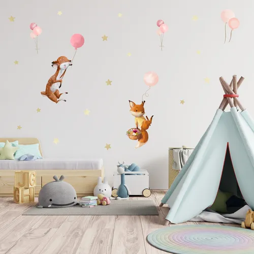 Wald Wandtattoo Sticker Folie Aufkleber Kinder Junge Wohnzimmer DINA4 Y037-13