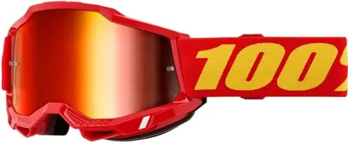100% Crossbrille Accuri Gen. 2 - Red Mirror Red, Anti-Fog - Sportbrillen für Erwachsene, mit Anti-Fog Technologie für klare Sicht und optimalen Komfort beim Sport.