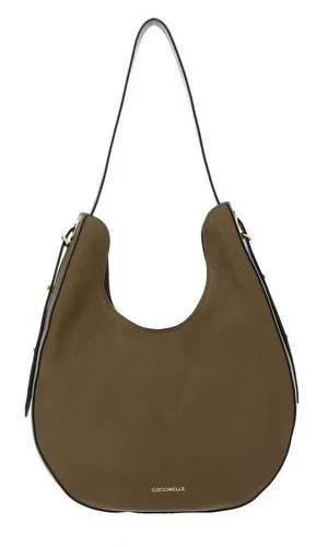 COCCINELLE Schultertasche Bagatelle Soft - Elegante Schultertasche aus 100% Rindsleder, ideal für jeden Anlass. Geräumiges Hauptfach mit Zipperfach, verstellbarer Henkel und stylisches Design in Moss Green.