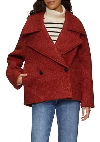 QS Oversized Cabanjacke aus Bouclé in Rot - S - Funktionsjacken mit Oversized Fit und hochwertigem Bouclé, ideal für stilvolle Looks bei kühlem Wetter.