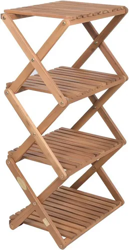 Pflanzregal aus Akazienholz 4 Ebenen - Garten-Zubehör: Hochwertiges Pflanzregal aus FSC-zertifiziertem Akazienholz mit 4 stabilen Ebenen – ideal für Pflanzen und Dekoration, wetterbeständig und vielseitig einsetzbar.