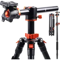 K&F Concept Tripod SA254T2 - Stativ mit 4-segmentigen Beinen, extrem leicht und kompakt für einfache Transportabilität, ideal für Fotografen unterwegs.